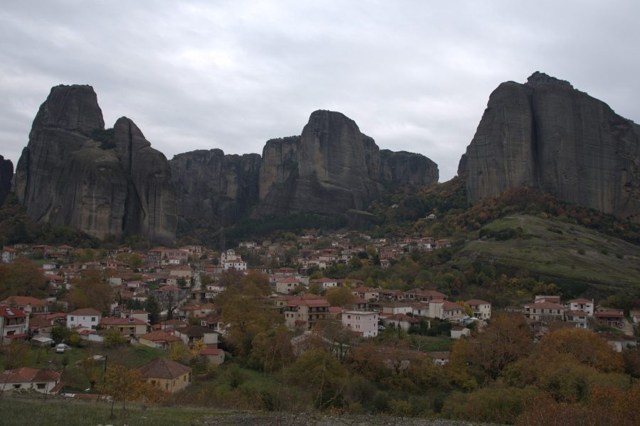 A Byzantine monastery of Meteora atop a rock