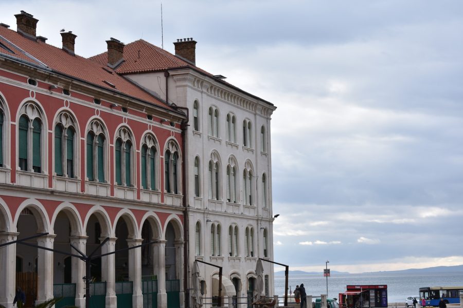 The Riva seafront of Split with the old town