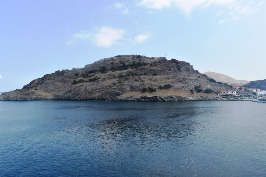 The castle of Myrina above the sea on Lemnos