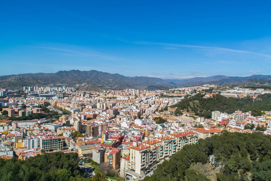 Panoramic view of Malaga from Gibralfaro