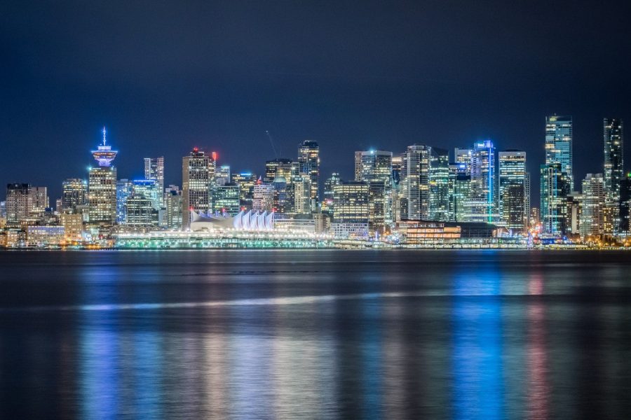 Vancouver, Καναδάς — το κέντρο τη νύχτα
