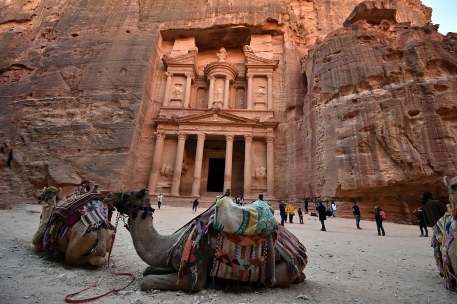 Πανόραμα Ιορδανίας με βεδουινικές σκηνές